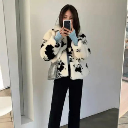 Chic Cow Collar Cotton Jacket