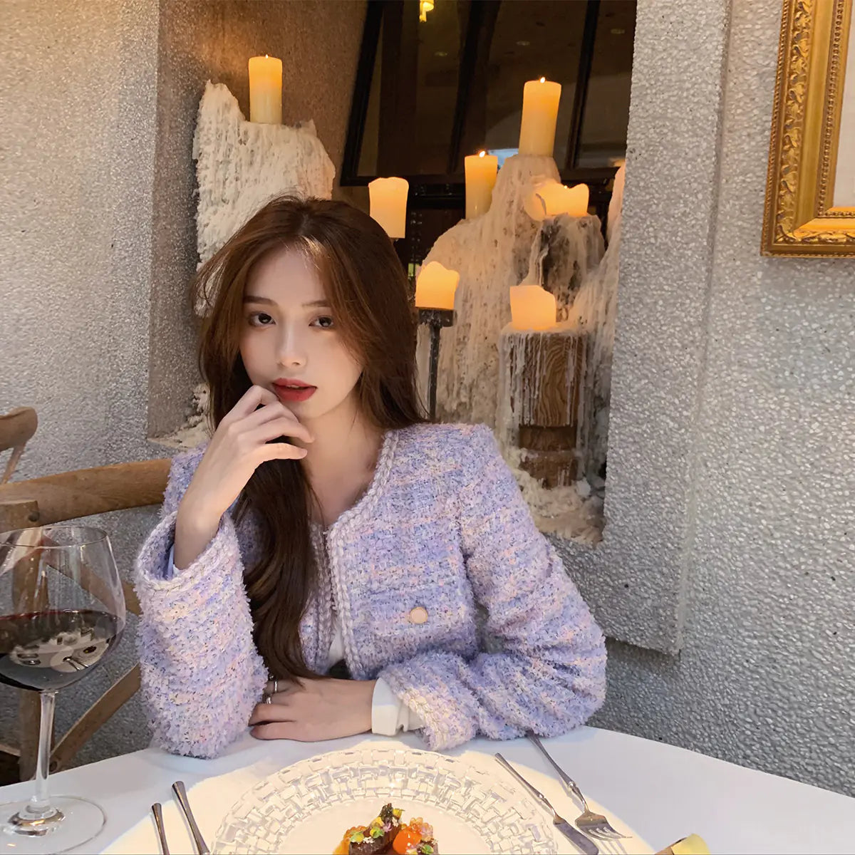 2020 Chic Pink French Jacket for Women