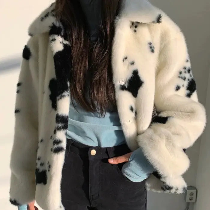 Chic Cow Collar Cotton Jacket