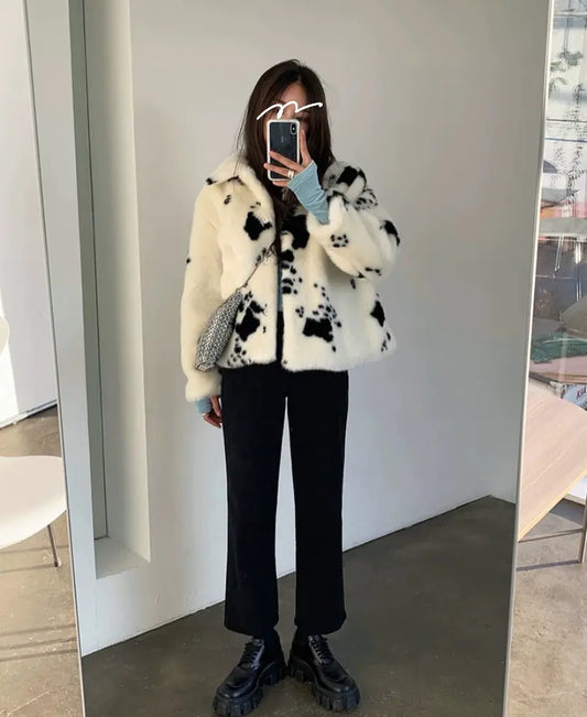 Chic Cow Collar Cotton Jacket